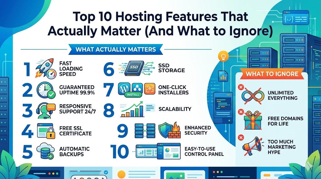 Top 10 Hosting Features That Actually Matter (And What to Ignore)